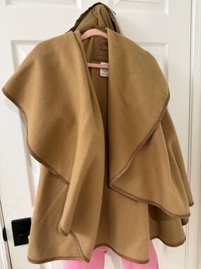 Roots Camel Hooded Sweater Poncho